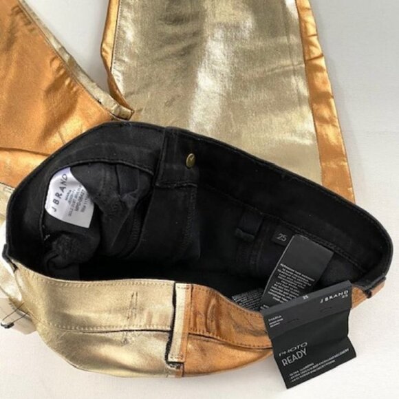 J Brand x Halpern High-Rise Maria Jeans in Gold Dust Multi-Foil - Picture 5 of 10